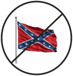 confederate flag with ban marking